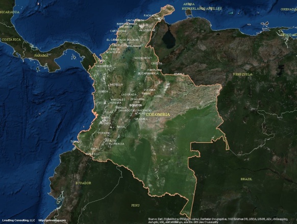Bogota, Colombia Satellite Map