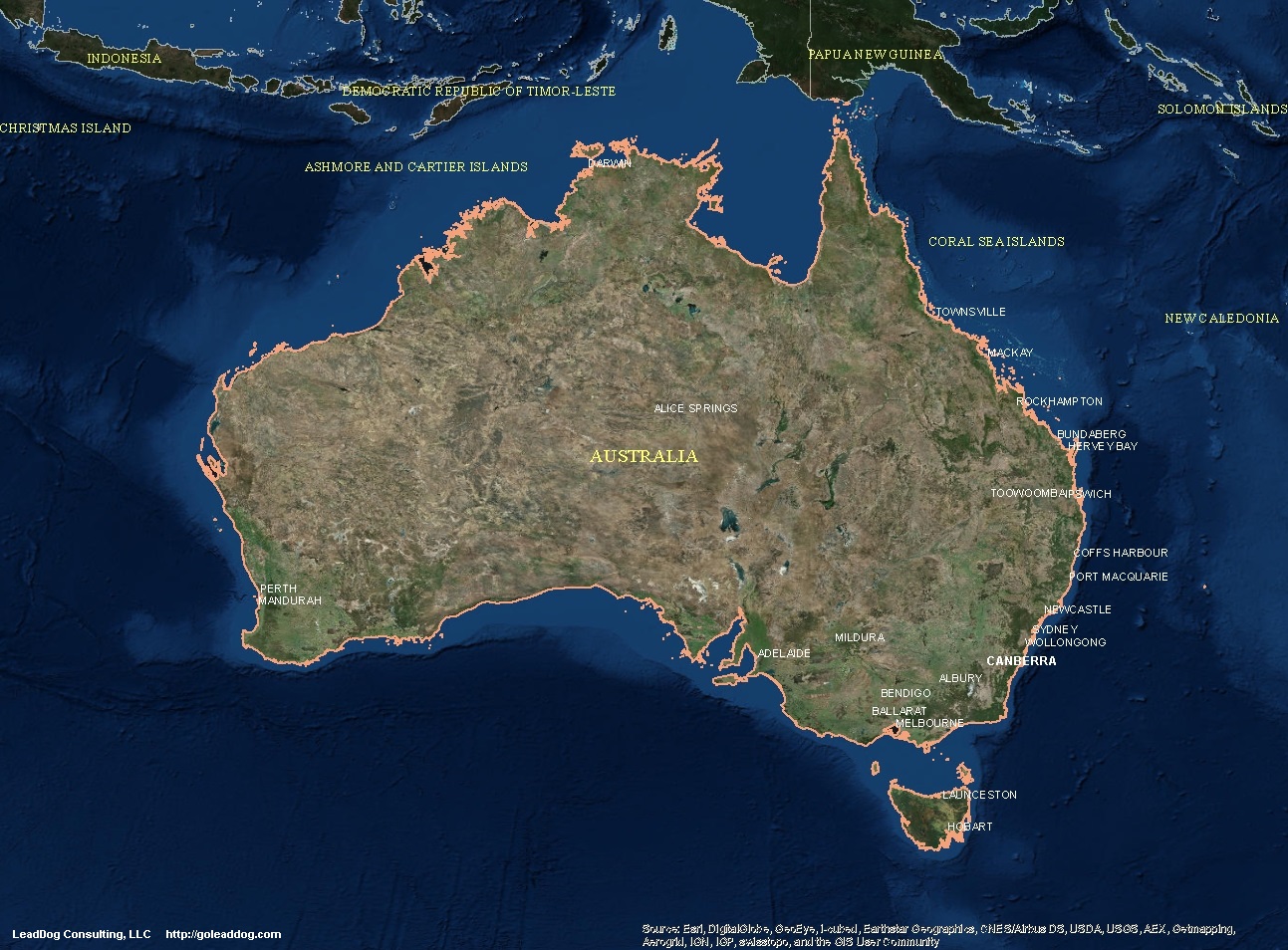 Australia Satellite Maps LeadDog Consulting