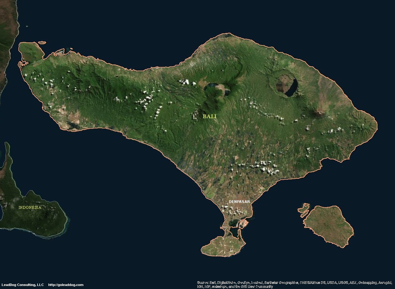 Denpasar Bali Satellite Map 