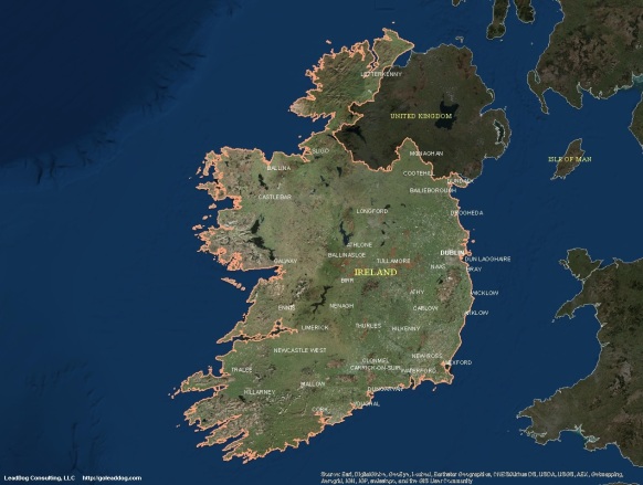 Dublin, Ireland Satellite Map