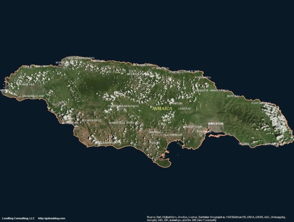 Kingston, Jamaica Satellite Map