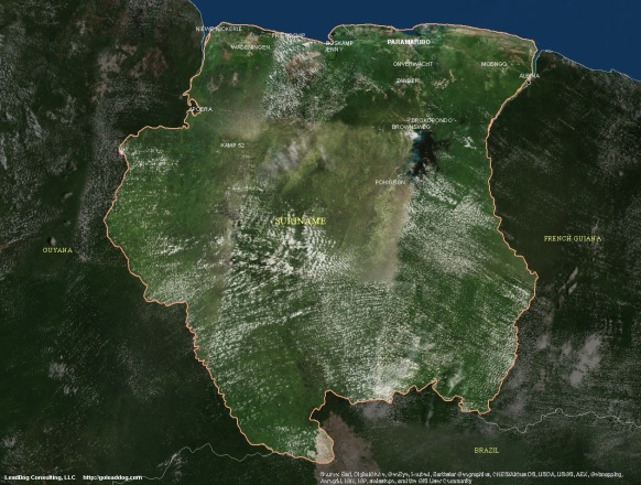 Paramaribo, Suriname Satellite Map