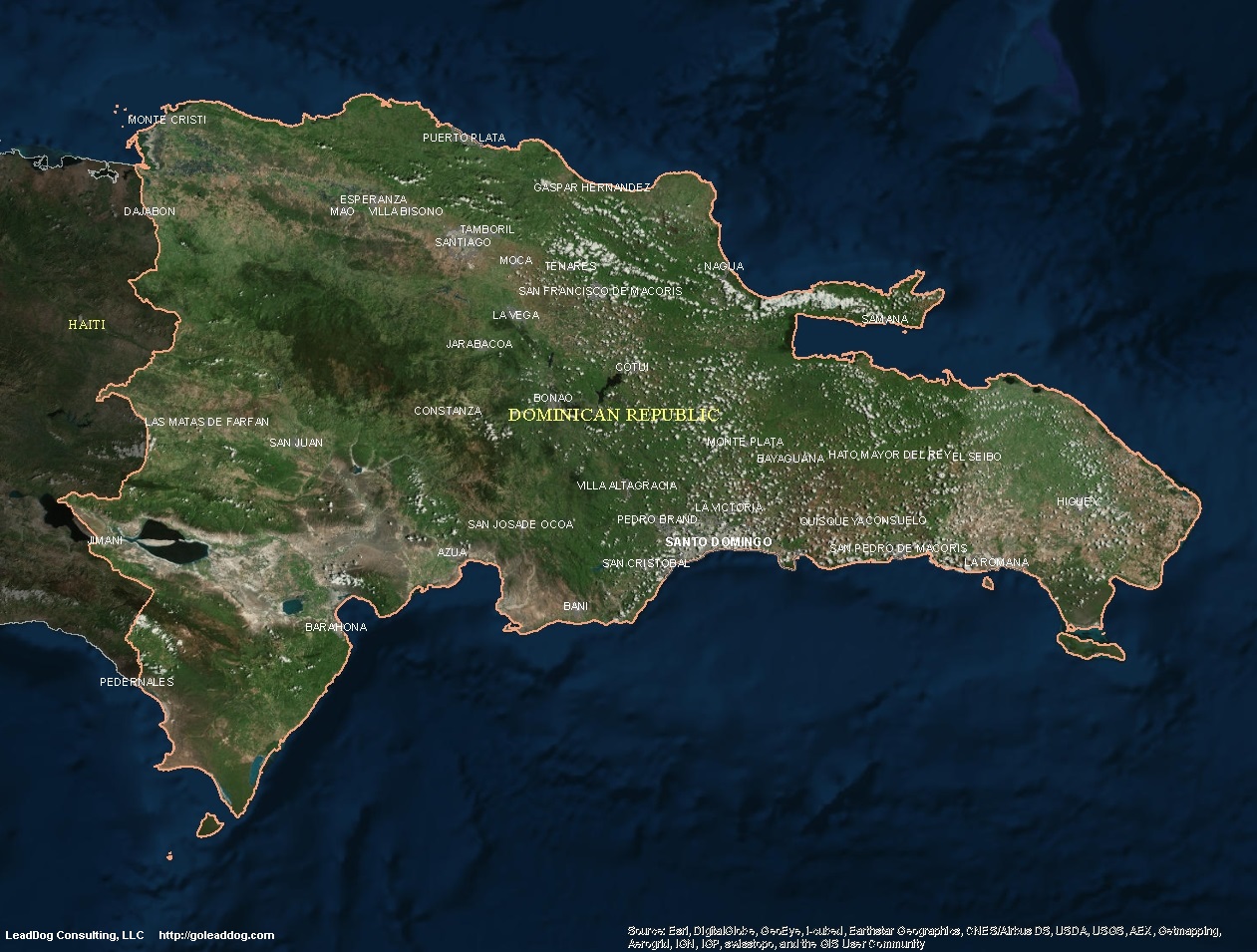 Satellite Image Of Haiti And Dominican Republic Dominican Republic Satellite Maps | Leaddog Consulting