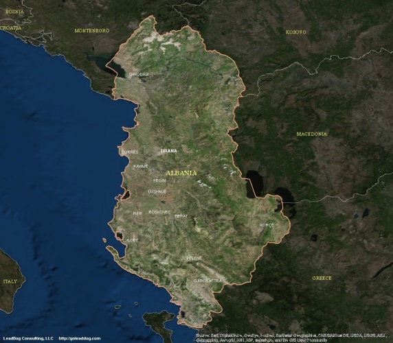 Tirana, Albania Satellite Map