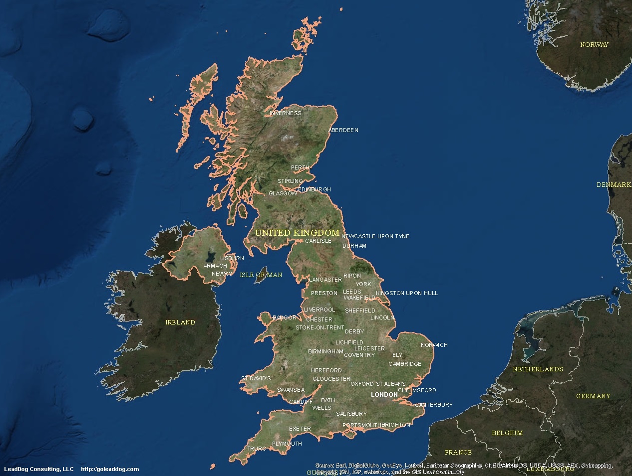 Uk Map Satellite - CYNDIIMENNA