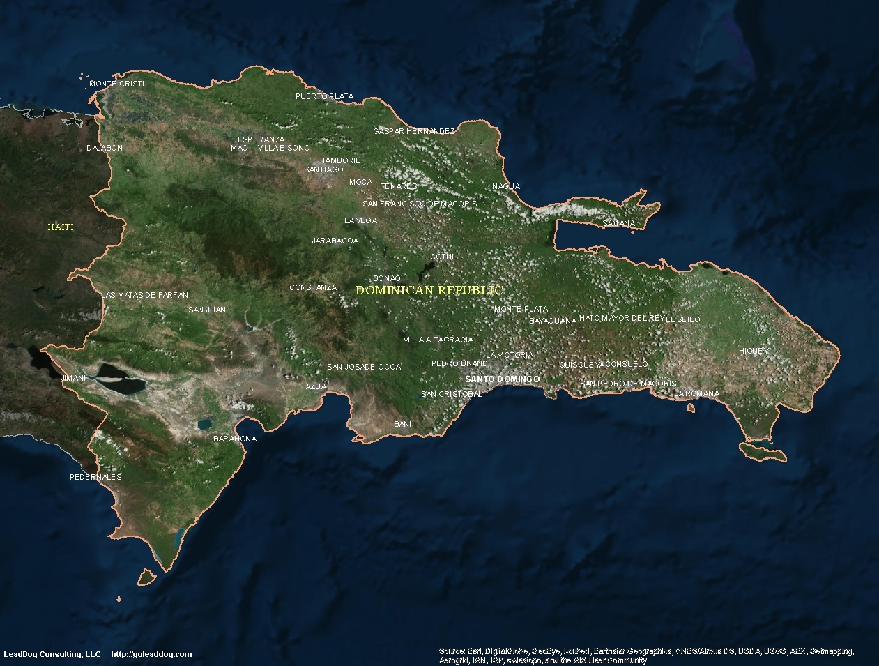 Dominican Republic Map Google Maps | Map of Atlantic Ocean Area
